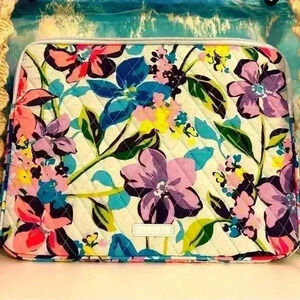Vera Bradley Blue Pink Purple Floral Laptop Zippered Case